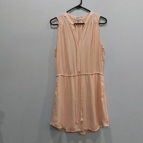 Aritzia Babaton Benedict Button Up Silk Shirt Dress Small Peachy Pink - Picture 1 of 7
